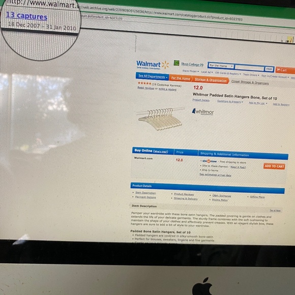 Whitmor I Padded Satin Hangers I Bone I Set of 10 - Picture 14 of 14